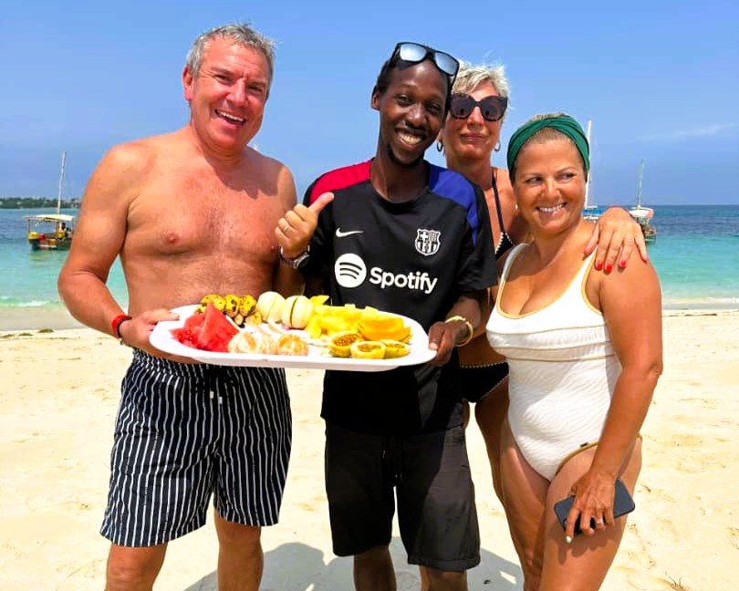 Relaxing on a secluded sandbank during Blue Safari Tour