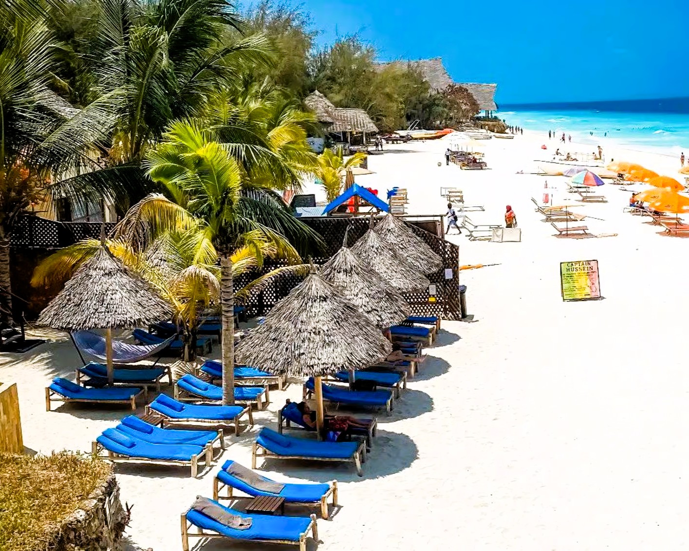 Pristine white sand beach at Nungwi with turquoise waters